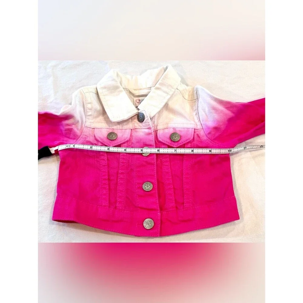 The Children’s Place hot pink and white ombré jean jacket size 9-12M